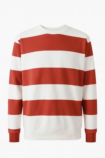 trender Three Thread Printed Unlined Crew Neck Tile Men's Sweatshirt 5790-1