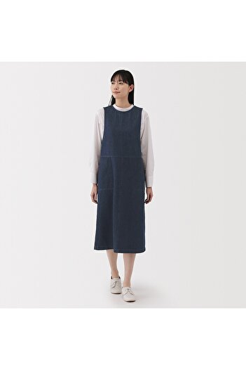 Muji Kapok Blend Denim Jumper Dress