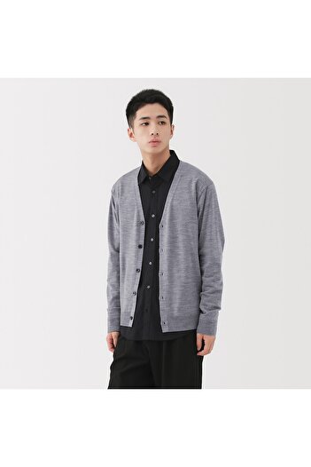 Muji Washable High-Gauge V Neck Cardigan