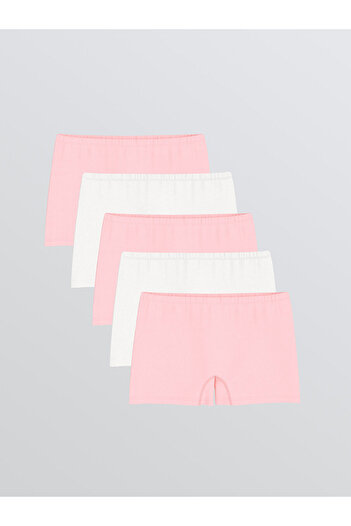 LC Waikiki Lcw Kids Pink Basic Cotton Girls' Boxers Set of 5