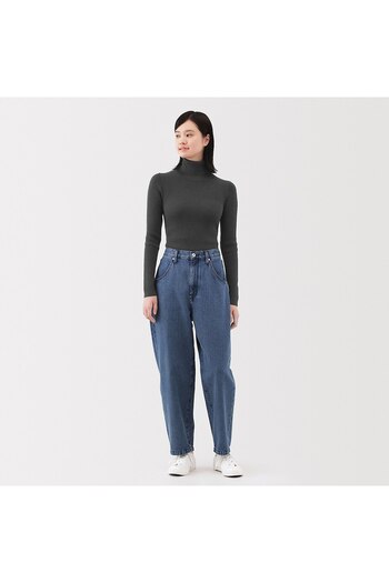 Muji Washable High-Gauge Ribbed Turtle Neck Sweater