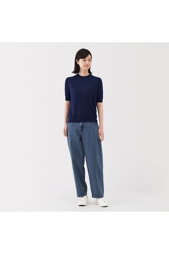Muji Washable High-gauge Half Sleeve Sweater