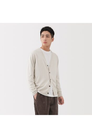 Muji Washable High-Gauge V Neck Cardigan