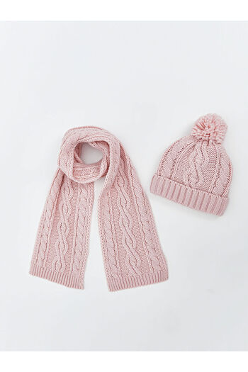 LC Waikiki Girl's Scarf and Beret with Pompom