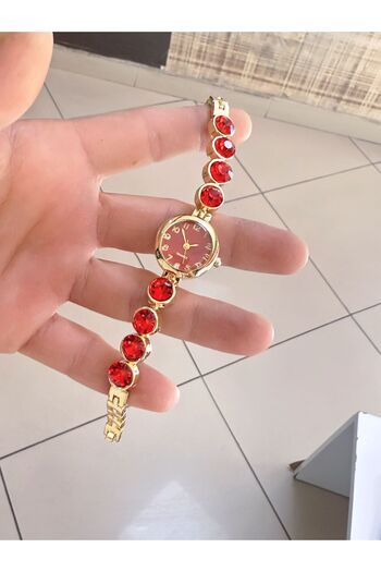 LOOQ Vintage Bead Model Zircon Stone Women's Wristwatch