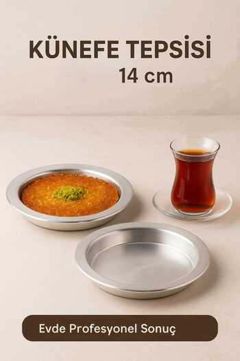 ENASHOP Künefe Tray 6-Piece – 14cm No:2 - Aluminum, Fast Heat Dissipation