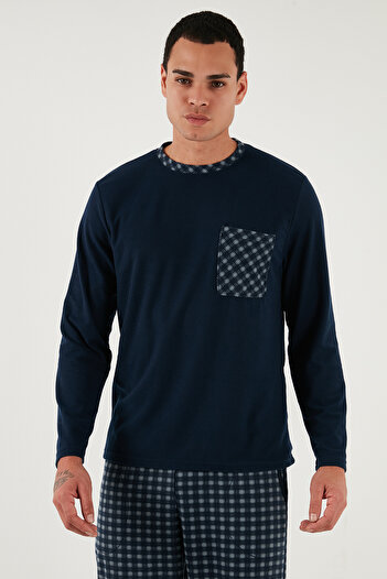 Buratti Checkered Soft Textured Regular Fit Long Sleeve Pajama Set Men's Pajama Set 609611060