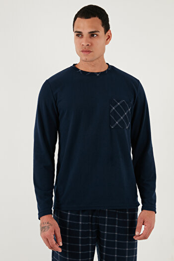 Buratti Checkered Soft Textured Regular Fit Long Sleeve Pajama Set Men's Pajama Set 609611060