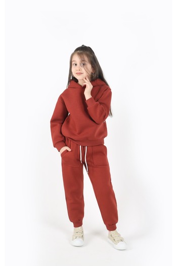 Ahsenimbebe Girl's Thick Hooded Tracksuit Set
