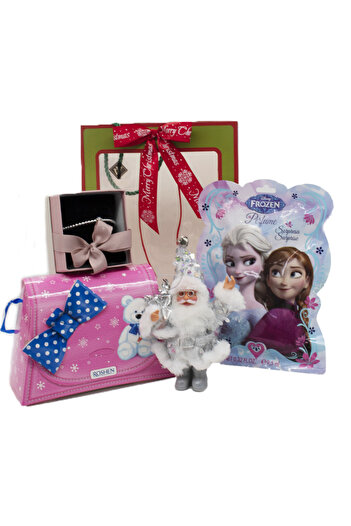velve Pachet cadou Merry Christmas,set Disney Frozen,figurina decorativa Mos Craciun,Bratara,Model 8