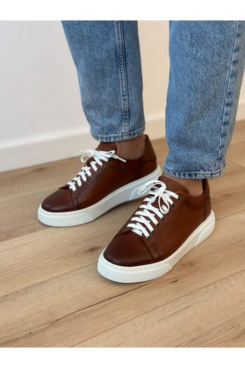 Proprie Brown Sport-Casual Leather Shoes with Laces for Men