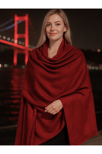 fiore fashion Wool Plain Shawl Thin
