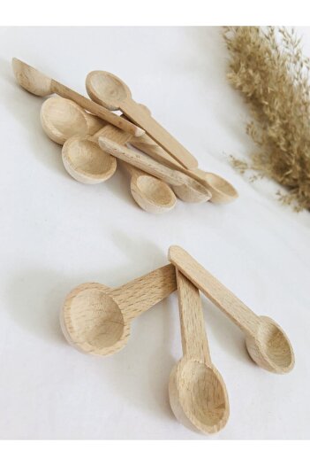 Buççin 6 Pieces Wooden Spice Spoons - Spice Shovel Mini 6-Piece Knife Set for 1 Person Steel 6 Multicolored 6 Months