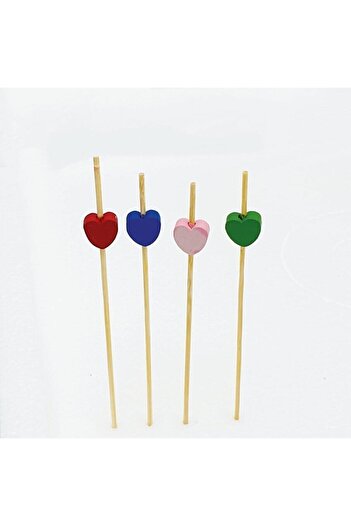 Buççin Sofa Fork Colorful Heart 50 Pieces (201Zx12) 1-Person Knife Set Wooden Brown 1 Year