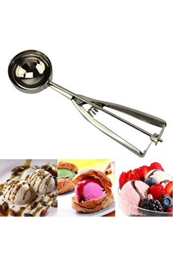 Buççin Stainless Steel Pull Drop Cookie Halva Ice Cream Serving Presentation Spoon Set of 1 Spoon Steel Multi