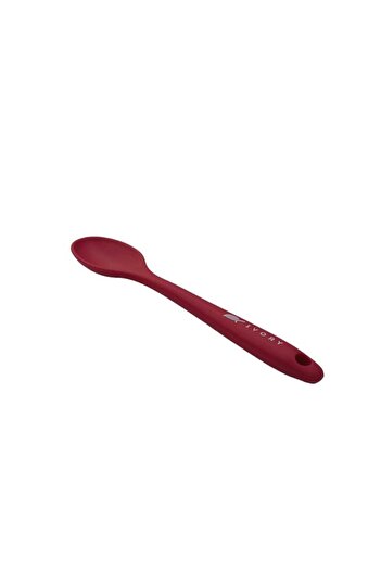 Buççin Ivory Silicone Spoon (20cm) Dark Pink 1 Piece Spoon Set for 1 Person Plastic Pink 2 Years