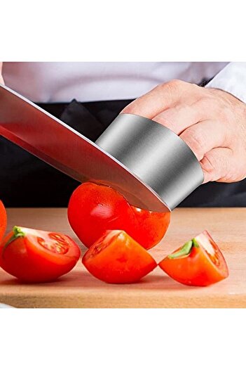 Buççin 2 Pieces Finger Protector Metal Steel Apparatus Finger Shield for Cutting Fingers 2 Pieces Blades for 1 Person