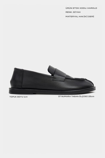 NİŞANTAŞI SHOES Дамски обувки с плоска подметка от естествена матова кожа Harold Black