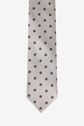ALTINYILDIZ CLASSICS Men's Beige-Brown Patterned Silk Tie