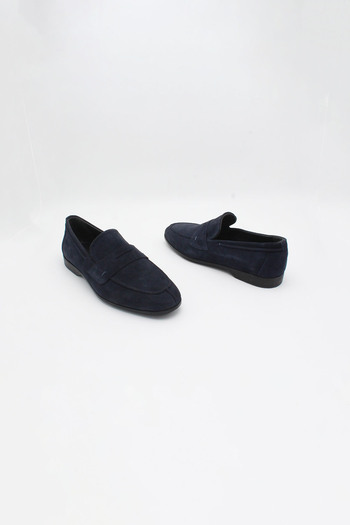 ENDİCAN 829 101 Genuine Leather Men's Classic Shoes Navy Blue Suet