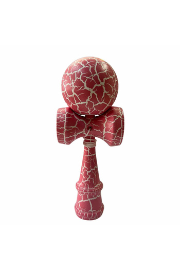 Micostore Professional Kendama, 18 cm, Wooden Ball, Artistic Crack Finish, Pink