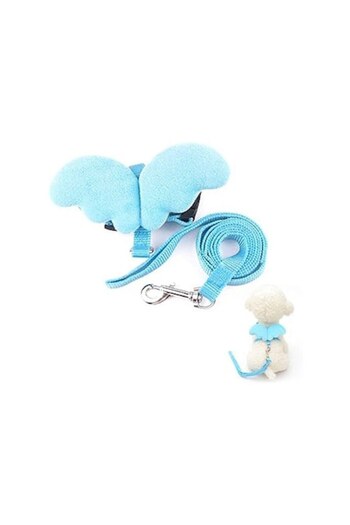 OEM Harness with leash for small cats and dogs, with angel wings, adjustable, light blue