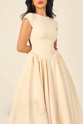 ASLEEN Beige midi dress