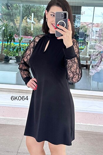İnce Topuk Dantel Detay Sandy Elbise 6k064