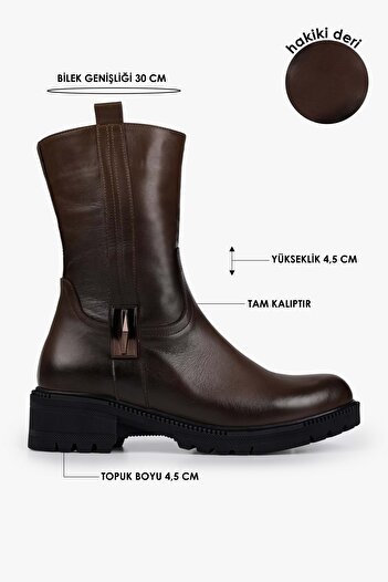 Shoeberry Women's Axel Brown Genuine Leather Boots