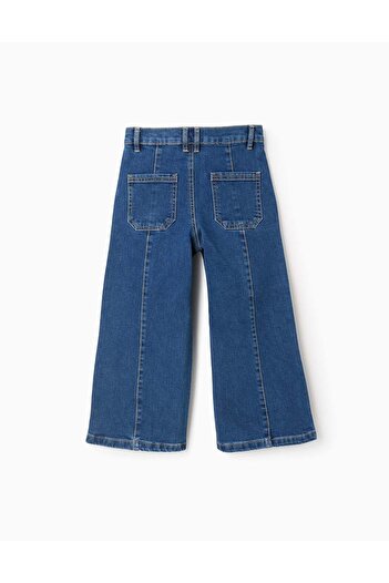 Ziddy Jeans with Raised Seams for Girls 'Wide Leg', Blue