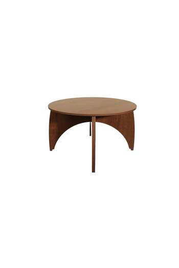 BAITY Luxury Wooden Coffee Table Set - Circular Center Table + 4 Side Tables Dark Brown