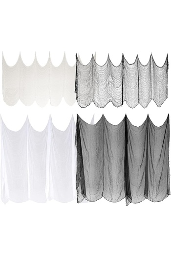 Mogokoyo Set of 4 Halloween canvases, cotton/polyester, black/white, 200 x 76 cm