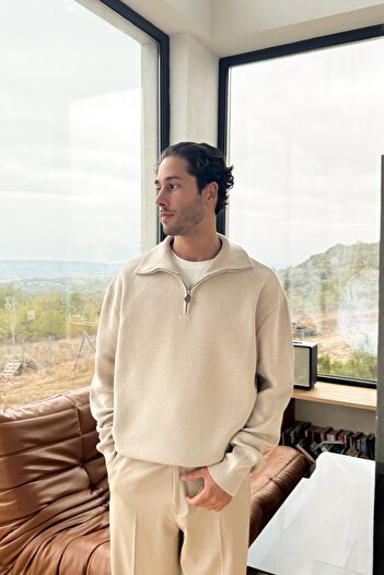 Flaw Wear Half Zip Knit Sweater
