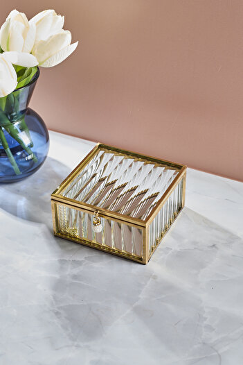 Perotti Std-Gio Square Glass Decorative Gift Box 10 X 4.5 cm