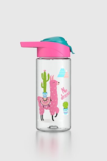 Renga Juno Lama Desen 500 ml Tritan Children's Water Bottle with Straw 912089 Pink