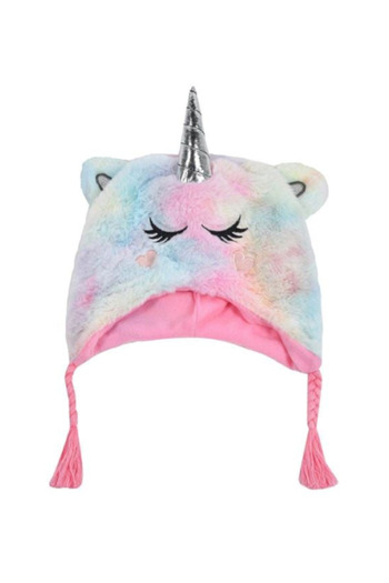 OEM Cap for Kids Rainbow Fur 3D Unicorn Model Silver Foil Glitter Braids