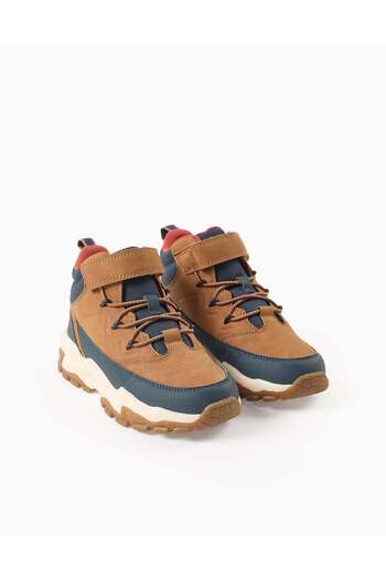 Ziddy Superlight Runner Mountain Boots for Boys, Camel/Blue