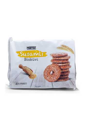Harras Sesame Biscuits Salty Snack 4 Pack 360 Gr X 4 Pcs