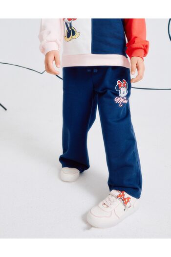 Ziddy Wide Leg Cotton Joggers Trousers for Girls 'Minnie', Dark Blue