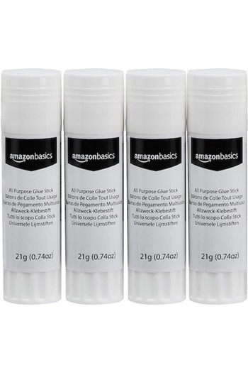Amazon basics Set of 4 Washable Glue Sticks, 21 g