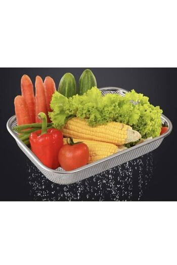 OEM Stainless Steel Perforated Tray, Ideal for Draining, Cooling Foods, Drying Fruits, 30x22 cm, Silver