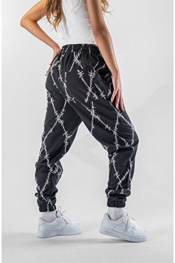 Superbluemexico Women's Digital Printed Jogger Pants with Elasticated Legs