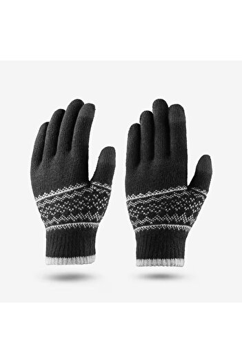 Decathlon Children's Outdoor Gloves - Grey/White - 4/14 Years - Hike100