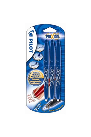 Pilot Set 3 role Frixion Ball 0.7 mm blister, albastru