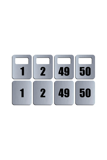 creative sign SET NUMERE GARDEROBA DIN ABS ARGINTIU/NEGRU -100 PIESE (ABS GRAVAT LASER)