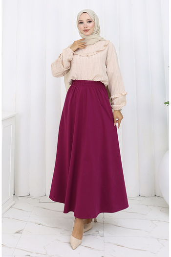 sefamerve Fabric Skirt 5578-09 Plum