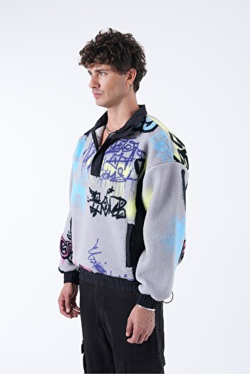 TÜZeMEN Plush Sweat with Woven Garnish