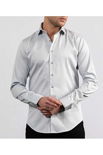 Grand Star Güncüoğlu Long Sleeve Slim Fit Cotton Satin Men's Shirt