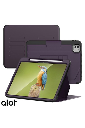 Alot Magnetic iPad Pro Case 11-inch 2024: Multi-Functional, Thermoline, 5 Magnetic Rings, Pencil Holder.