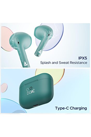 BOAT Airdopes Alpha TWS Earbuds with upto 35 Hours Playback, Signature Sound - (Dark Cyan)